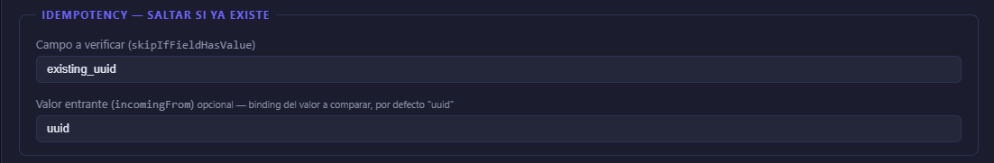 Sección idempotency