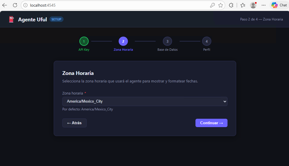 Selección de zona horaria en el navegador