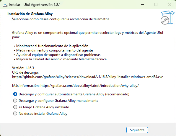 Opciones de instalación de Grafana Alloy